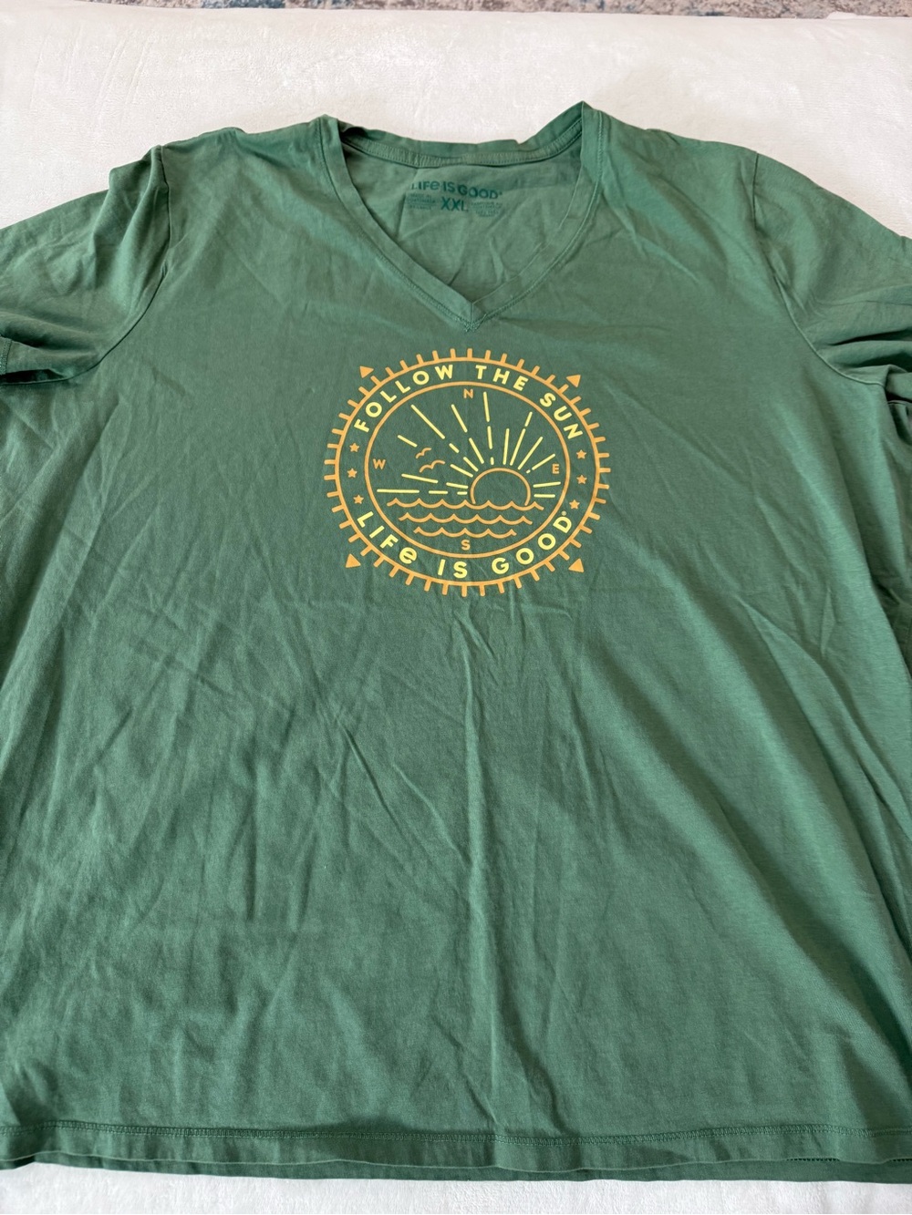 Life is Good Women’s XXL Green T-shirt D83 Follow the Sun